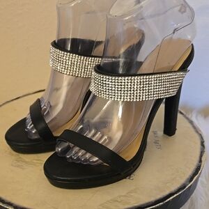 Charlotte Russe Black and Silver Stiletto Heels